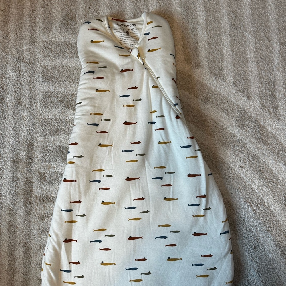 Gunamuna Swaddle Sleep Sack with Fish Pattern